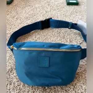 NWT belt bag from the Masters. Slate blue.  Nylon.  Zipper pouches